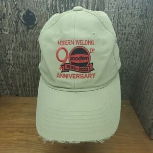 Modern Welding 90th Anniversary Beige Adjustable Strapback Hat Cap One Size